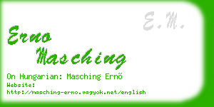 erno masching business card