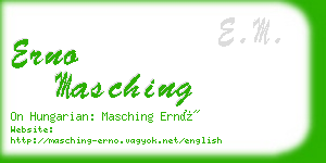 erno masching business card